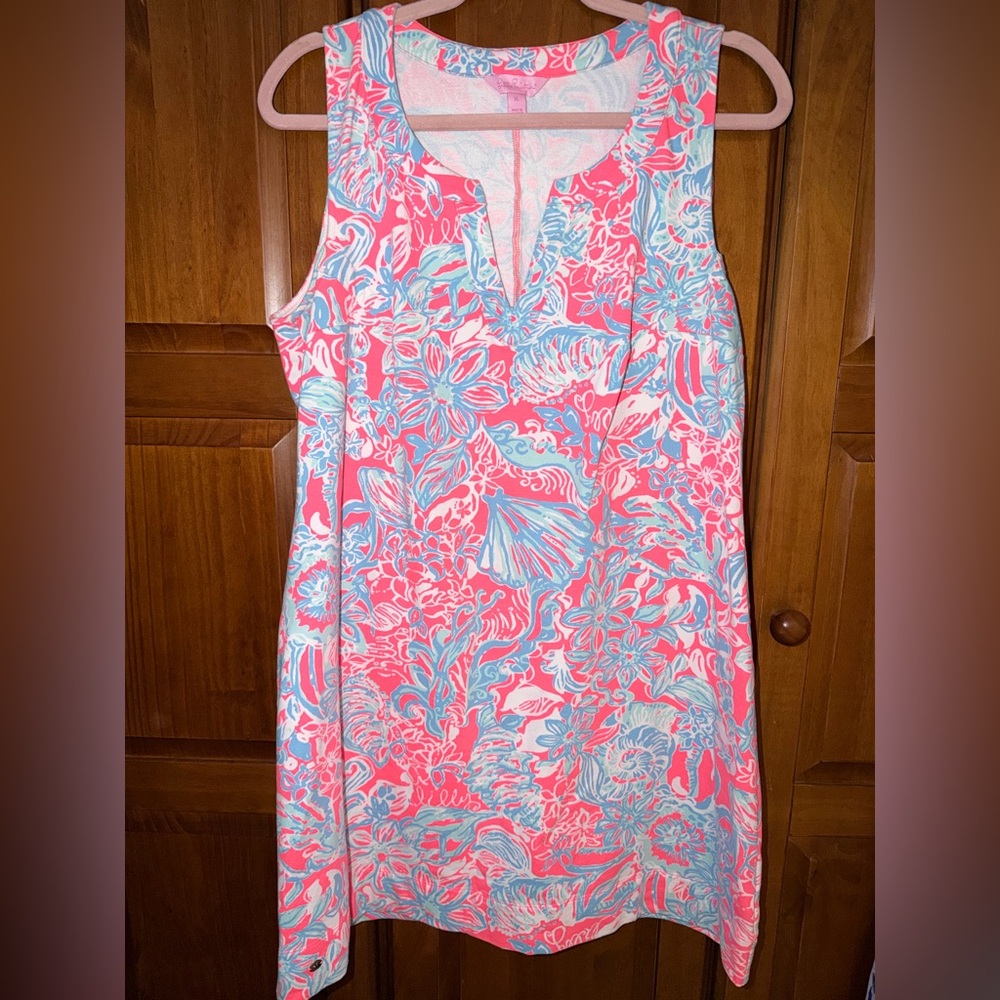 Lilly Pulitzer Vibrant Pink and Blue Mini Dress